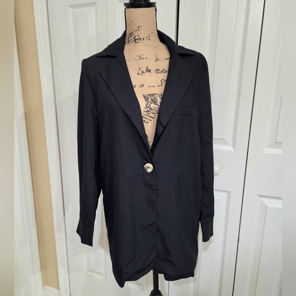 ABLE New Micah Drapey Black Blazer Size S - Picture 2 of 15